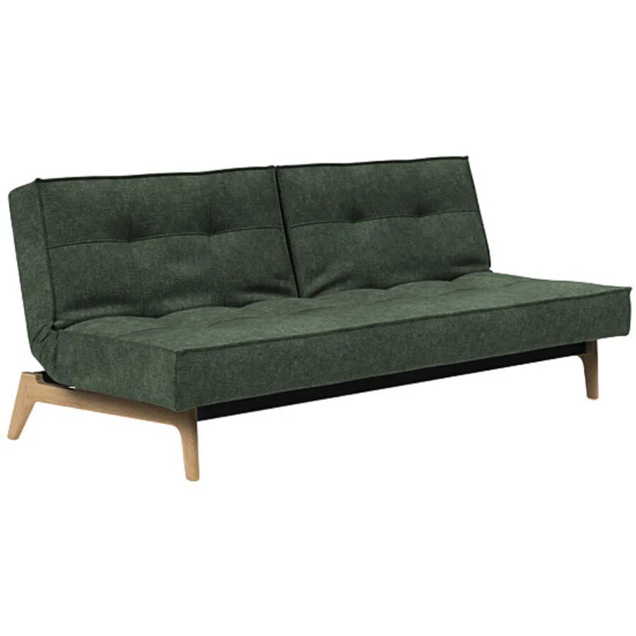 Bettsofa Split Grün Stoff 210 cm 96 cm Klappbar