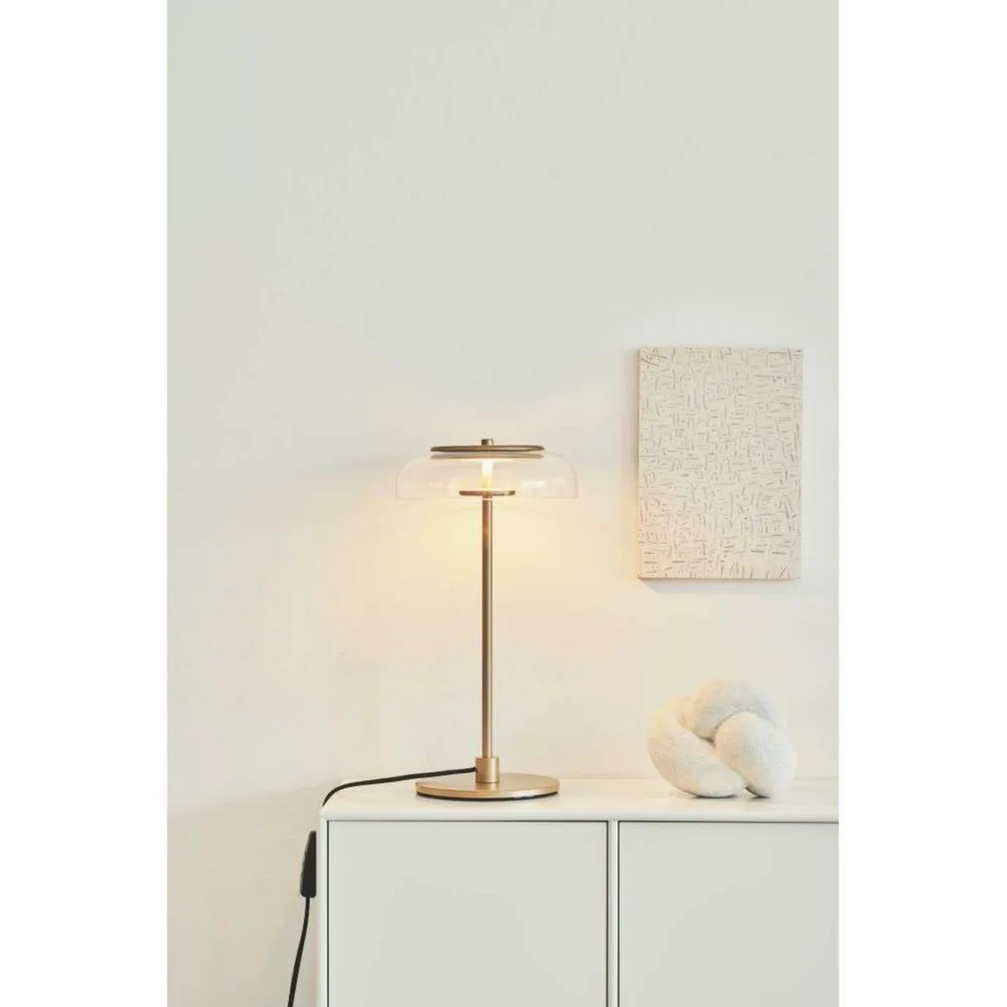 Blossi LED-Tischleuchte, Höhe 43 cm, goldfarben/klar - Nuura Nuura Aps - Wohnzimmer - Skandinavisch - Metall - Mit Schirm