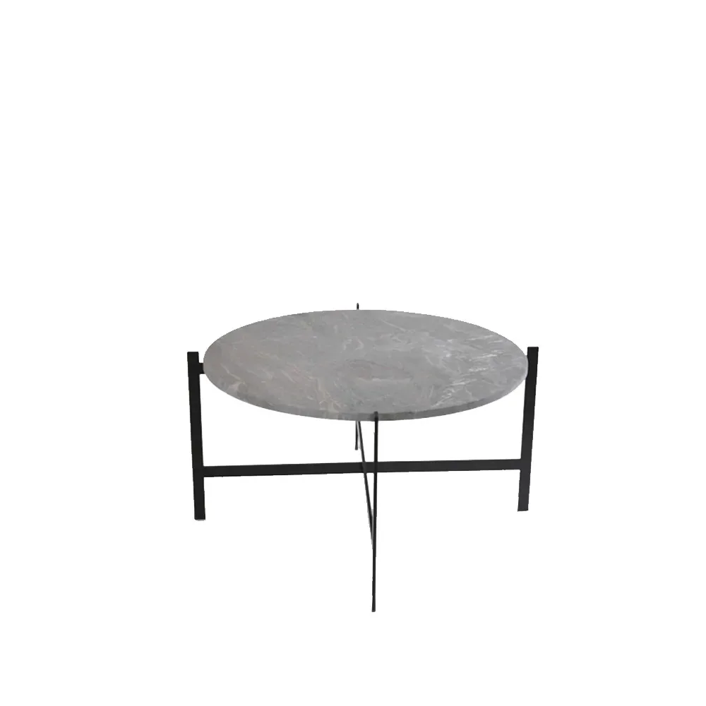 OX Denmarq Deck Couchtisch Marmor grau , schwarzes gestell
