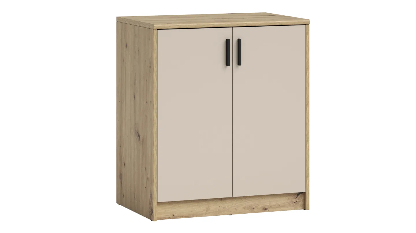 Kommode Beige-Kaschmir - Eiche 74 x 50 cm - 2-türig - NELLY