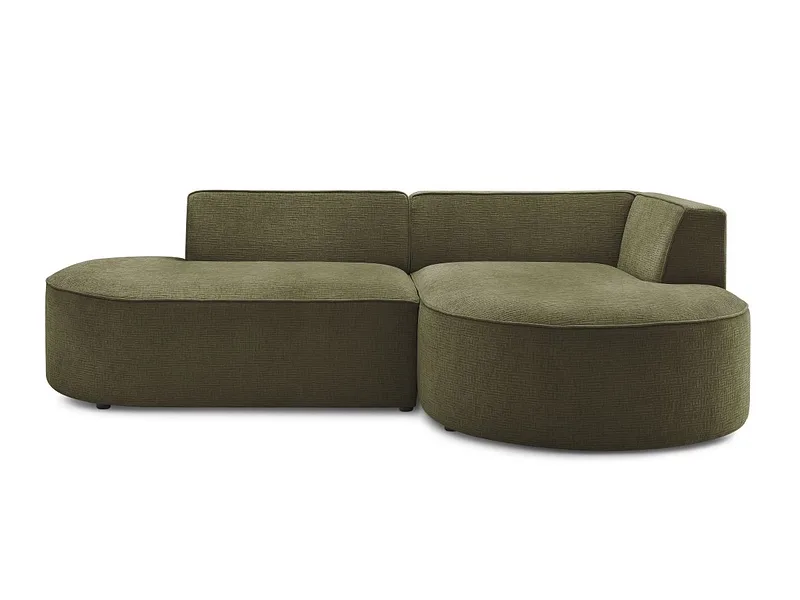 Ecksofa BOBOCHIC ROUSSEAU Stoff mit Textur grün