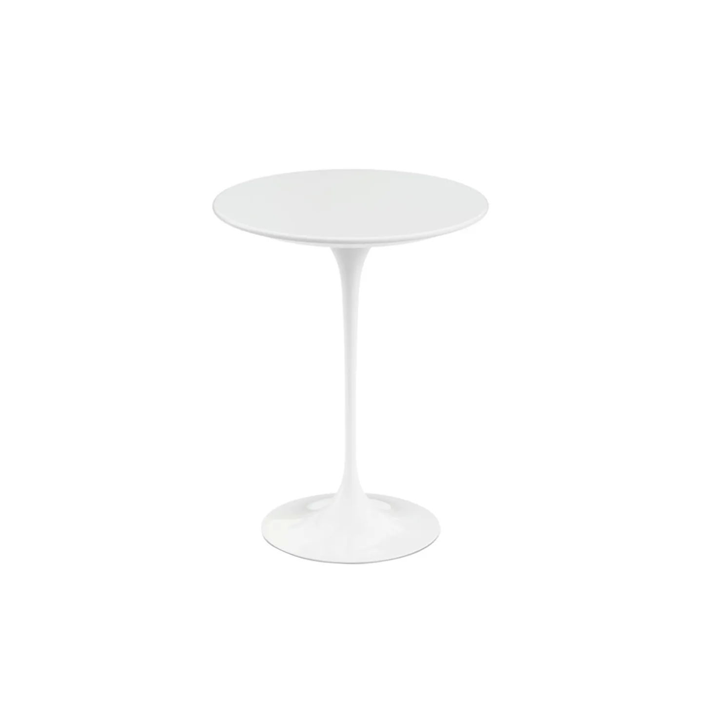 Knoll - Saarinen Round Table - Småbord, Vitt underrede, skiva i Vit laminat, Ø 41 - Sidobord - Eero Saarinen