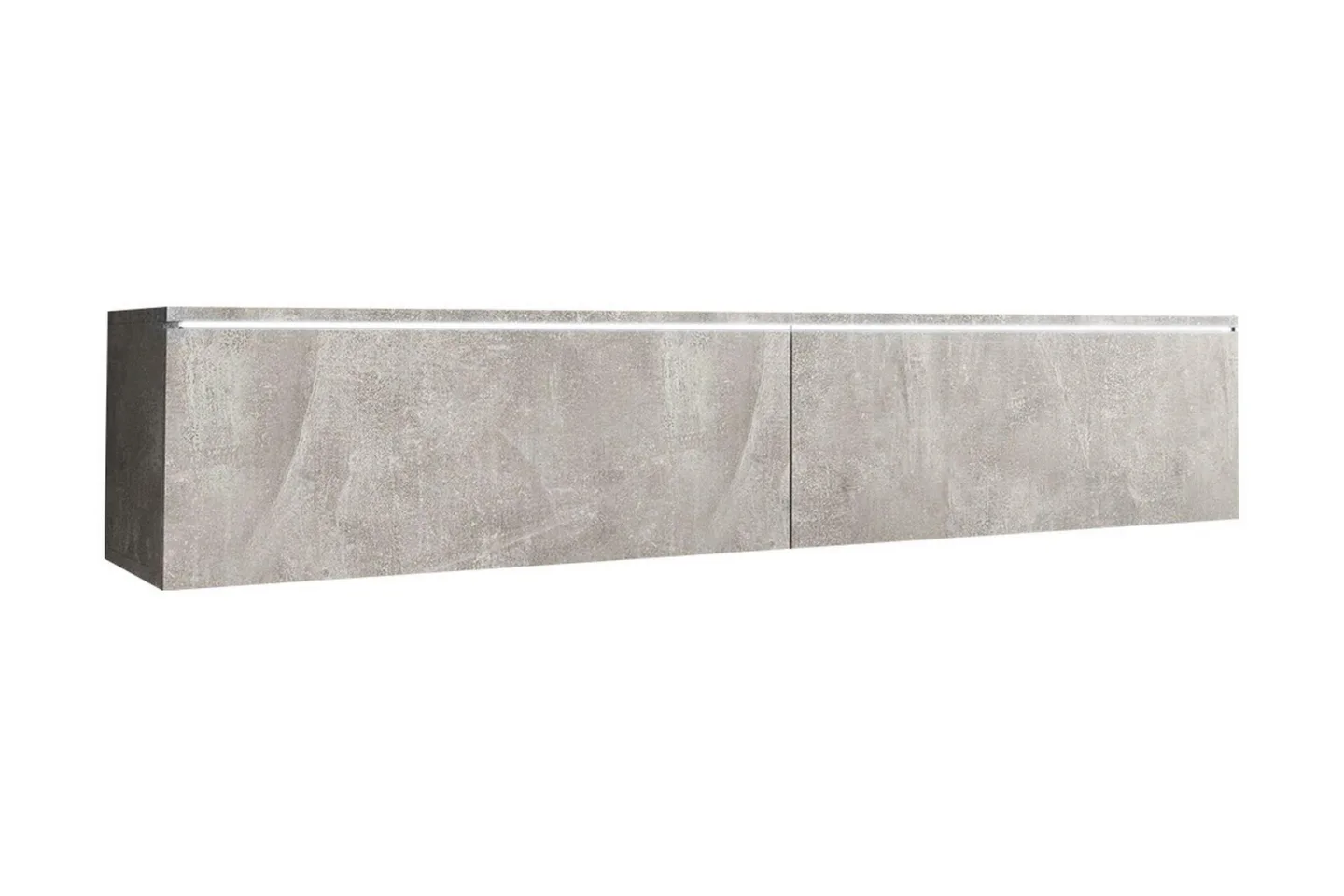 Cuguen TV-bänk 140 cm LED-belysning - Grå/Vit/Vit LED