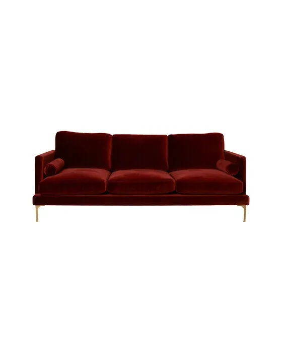 Bonham Sofa 3 Seater Sangria/Brass