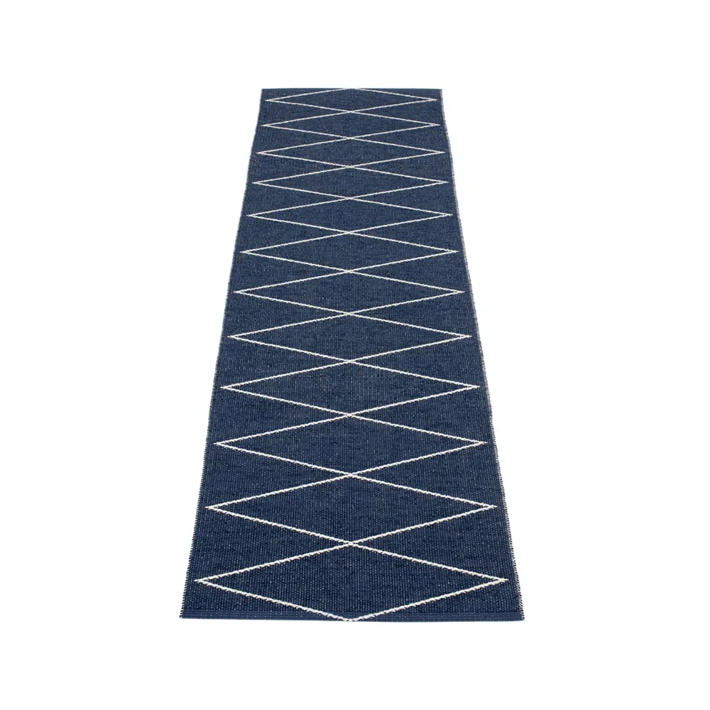 Pappelina Max gångmatta dark blue/vanilla 70x320 cm