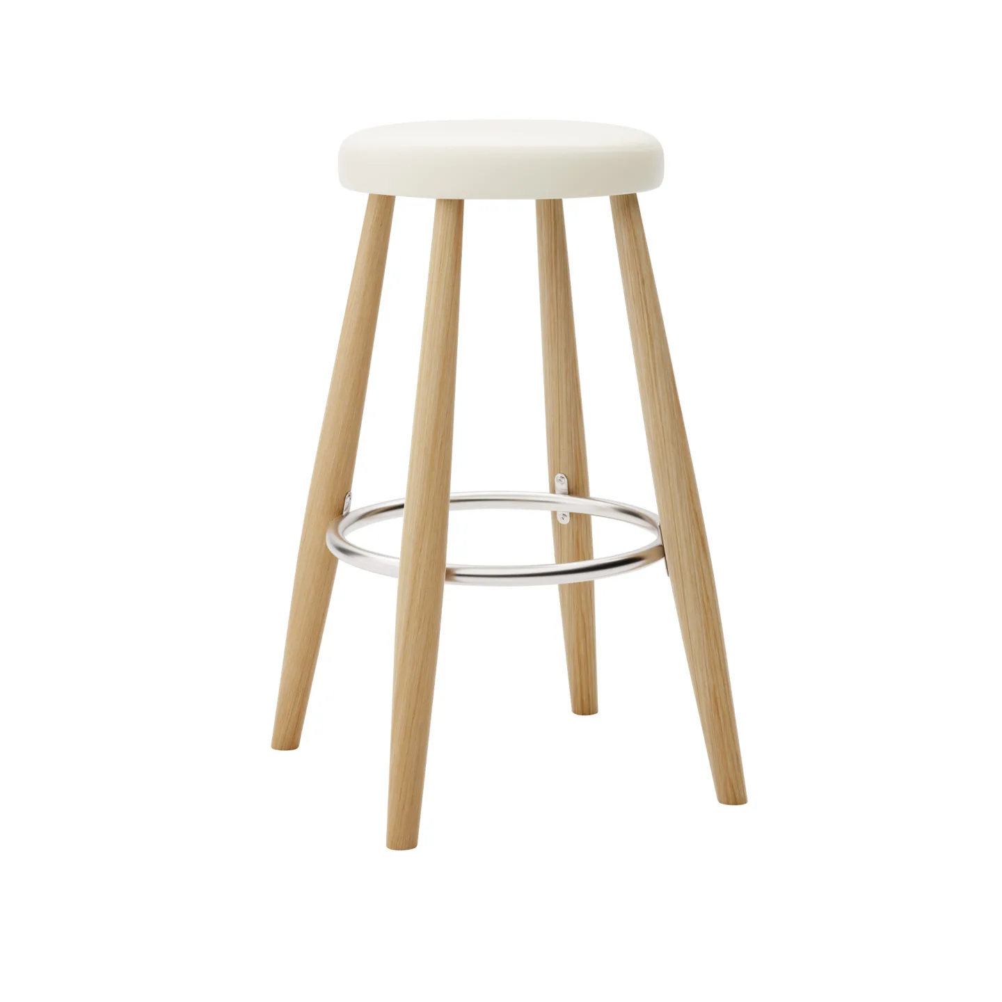 Carl Hansen - CH58 Low Stool, Oljad Ek, Lädergrupp B Thor - 300 - Barstolar - Hans J. Wegner - Träfärgad - Läder/Metall/Trä