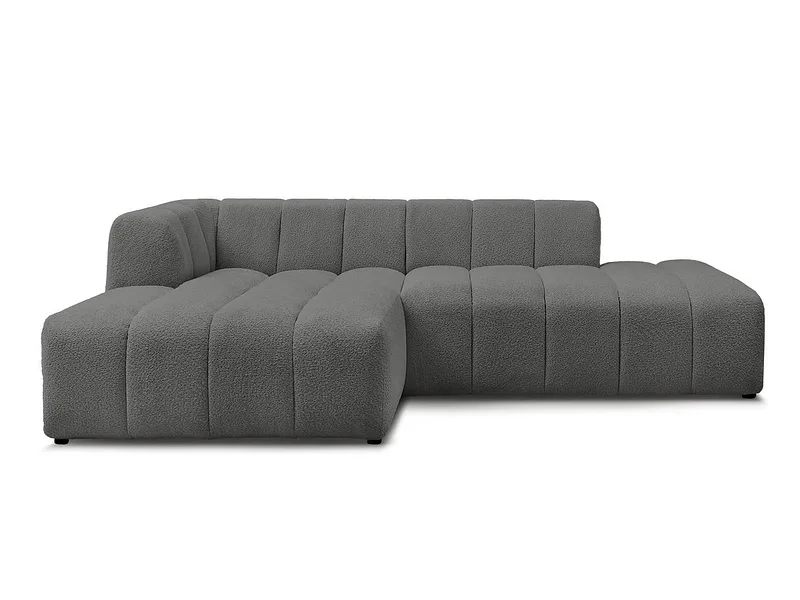 Ecksofa BOBOCHIC ANNECY Boucle-Stoff dunkelgrau