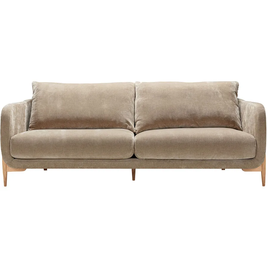 Sofa Leya Ohne Velourstoff beige B 218 T 92 cm
