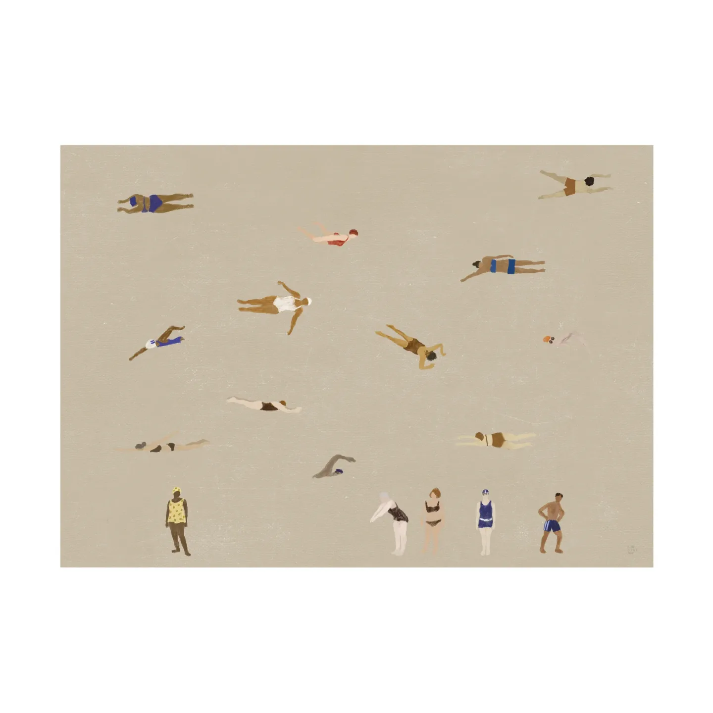 Fine Little Day Swimmers Poster Beige, 50x70 cm