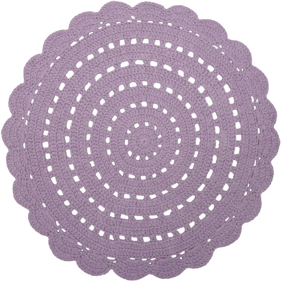 Kinderteppich Hildur mauve Baumwolle 120 x 120 cm