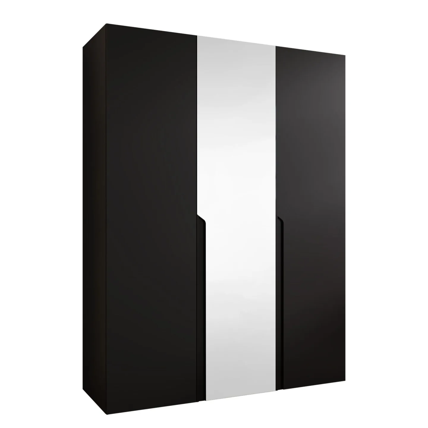 Milias Garderob med spegel 150x202 cm - svart
