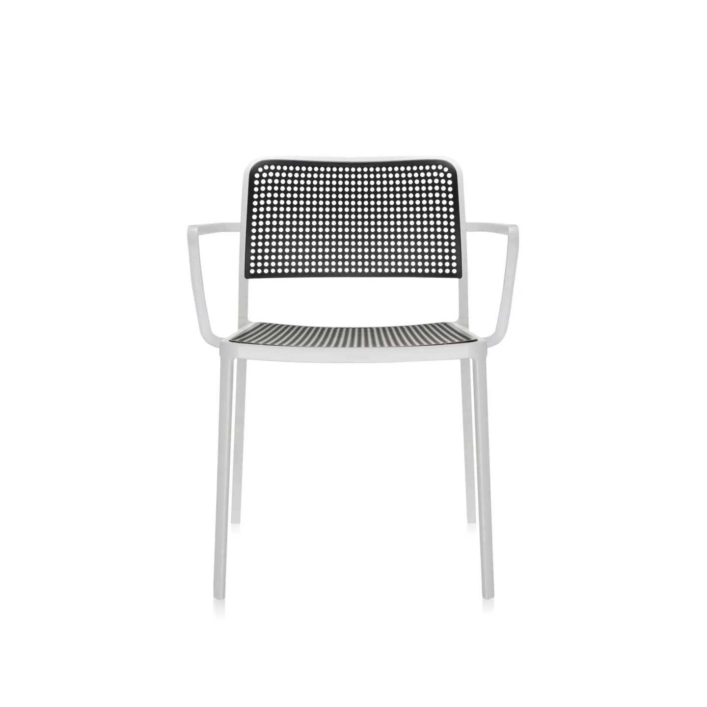 Kartell - Audrey Chair 5876, White/Black, Armrest - Matstolar - Piero Lissoni - Vit - Metall/Syntetiskt