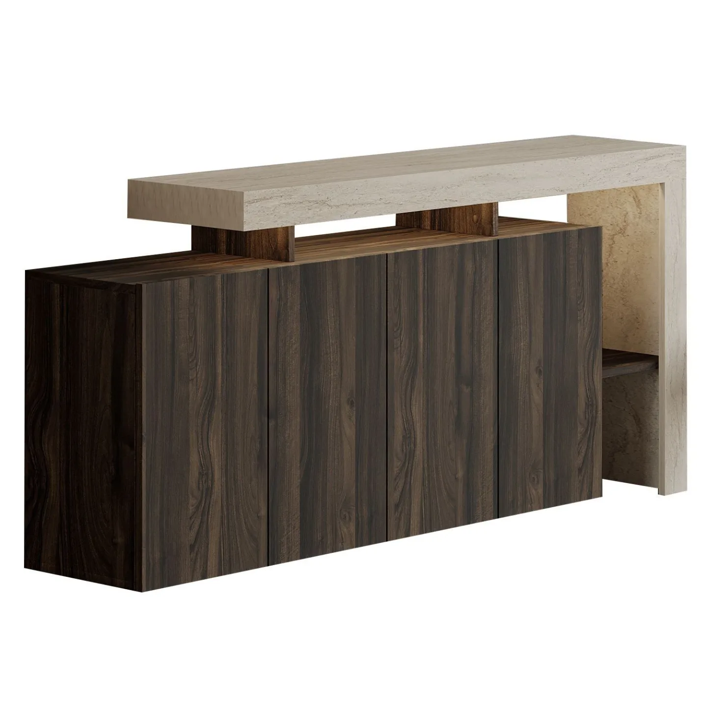 Jurukovo Konsol 170x80x35 cm - Travertine och Walnut