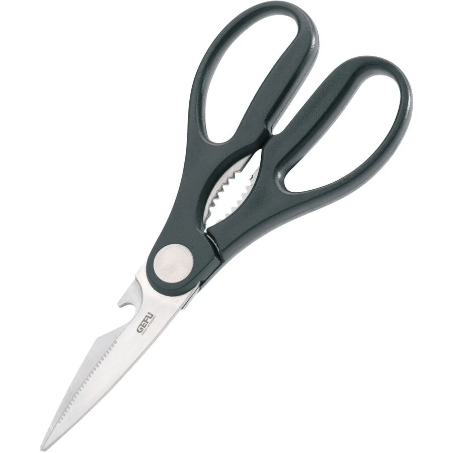 Schere Gefu silber/schwarz Edelstahl T 21 cm