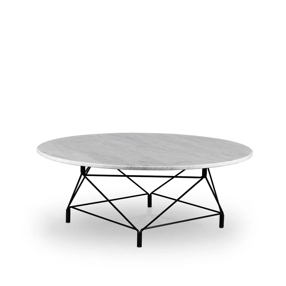 Eilersen Spider Couchtisch Marmor weiß, schwarzes Gestell