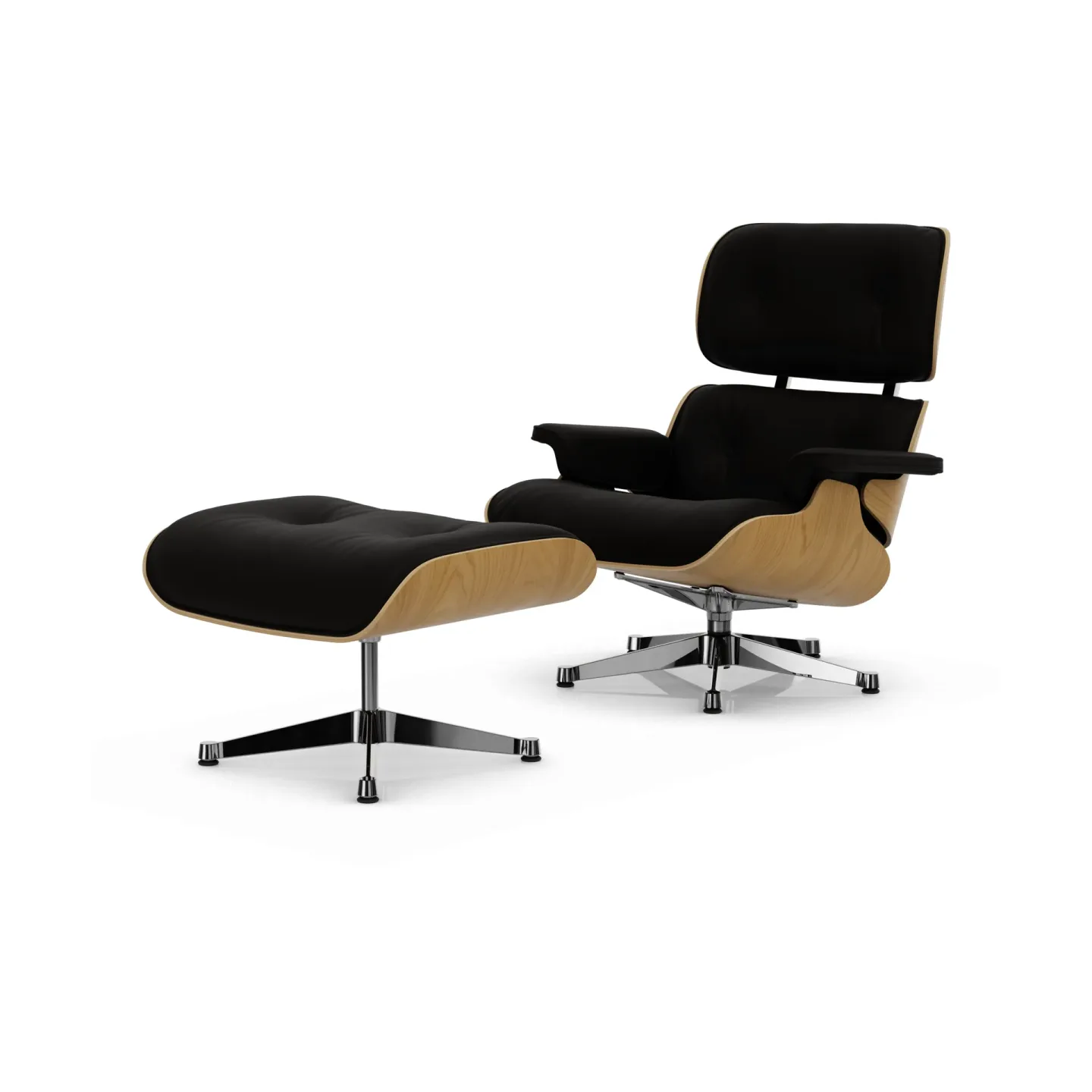 Vitra Eames Lounge Chair & Ottoman new dimensions 68 Chocolate-26 chestnut natural-pol. steel