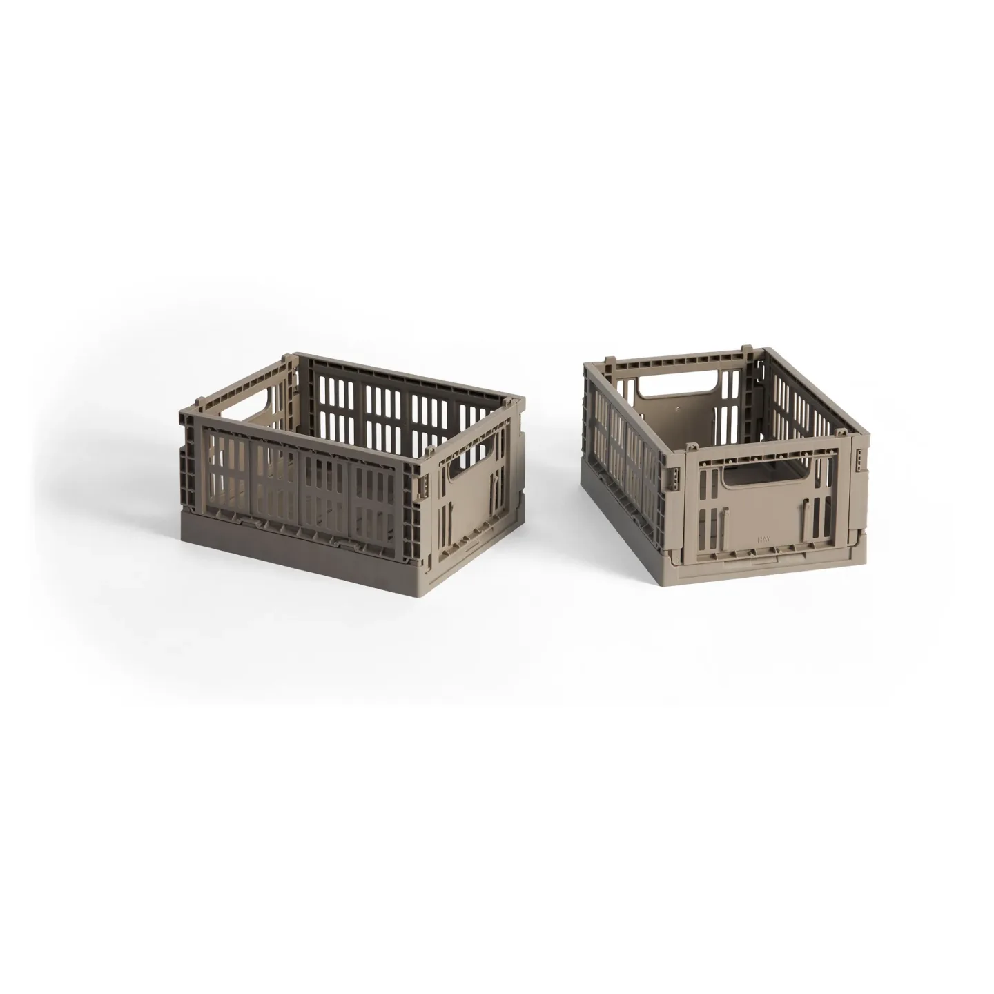 HAY HAY Colour Crate Mini 2er-Pack 13x17 cm Warm grey