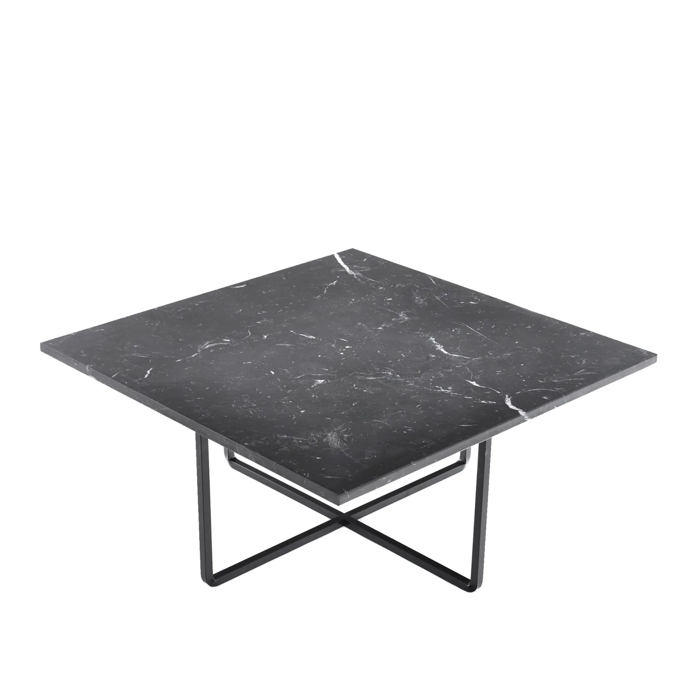 OX Denmarq - Ninety Table 80X80, Black Steel Frame, Top: Black Marble - Soffbord - Dennis Marquart - Svart - Metall/Sten