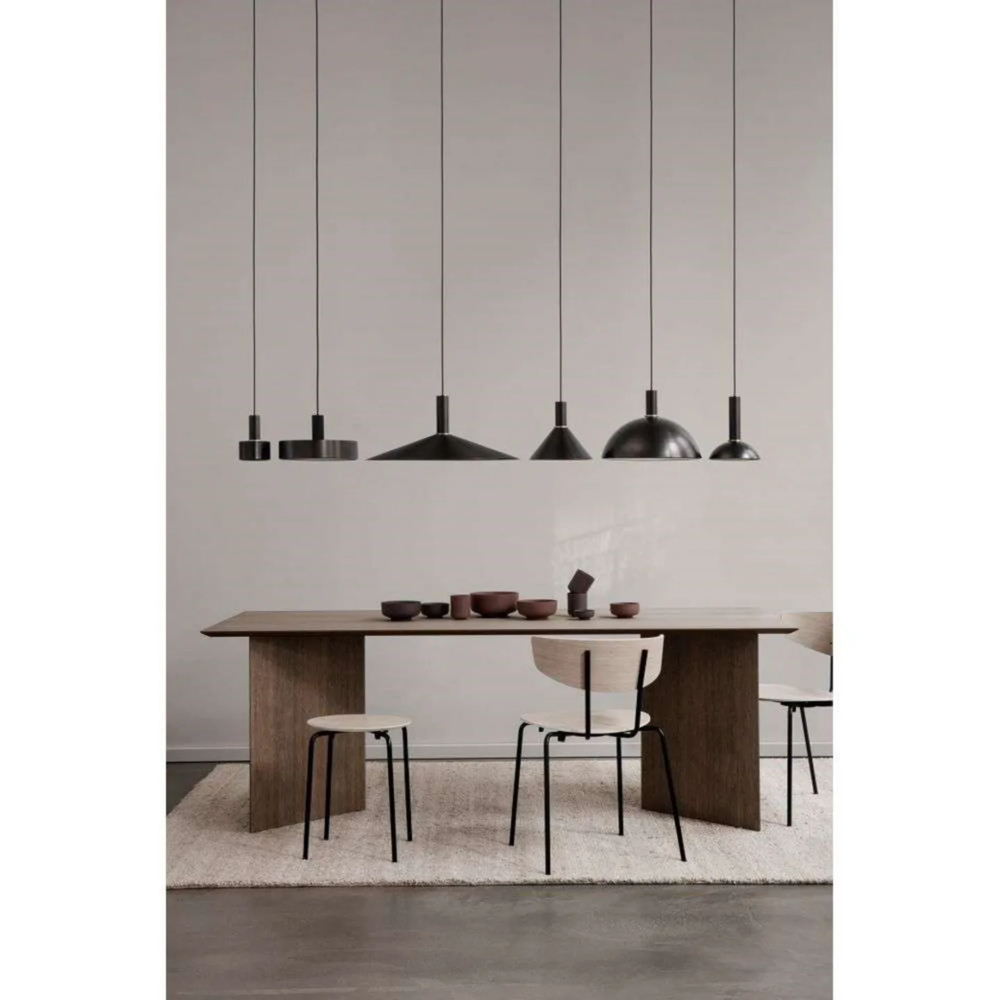 Collect Pendelleuchte Cone Low Black - Ferm Living - Wohnzimmer - Metall
