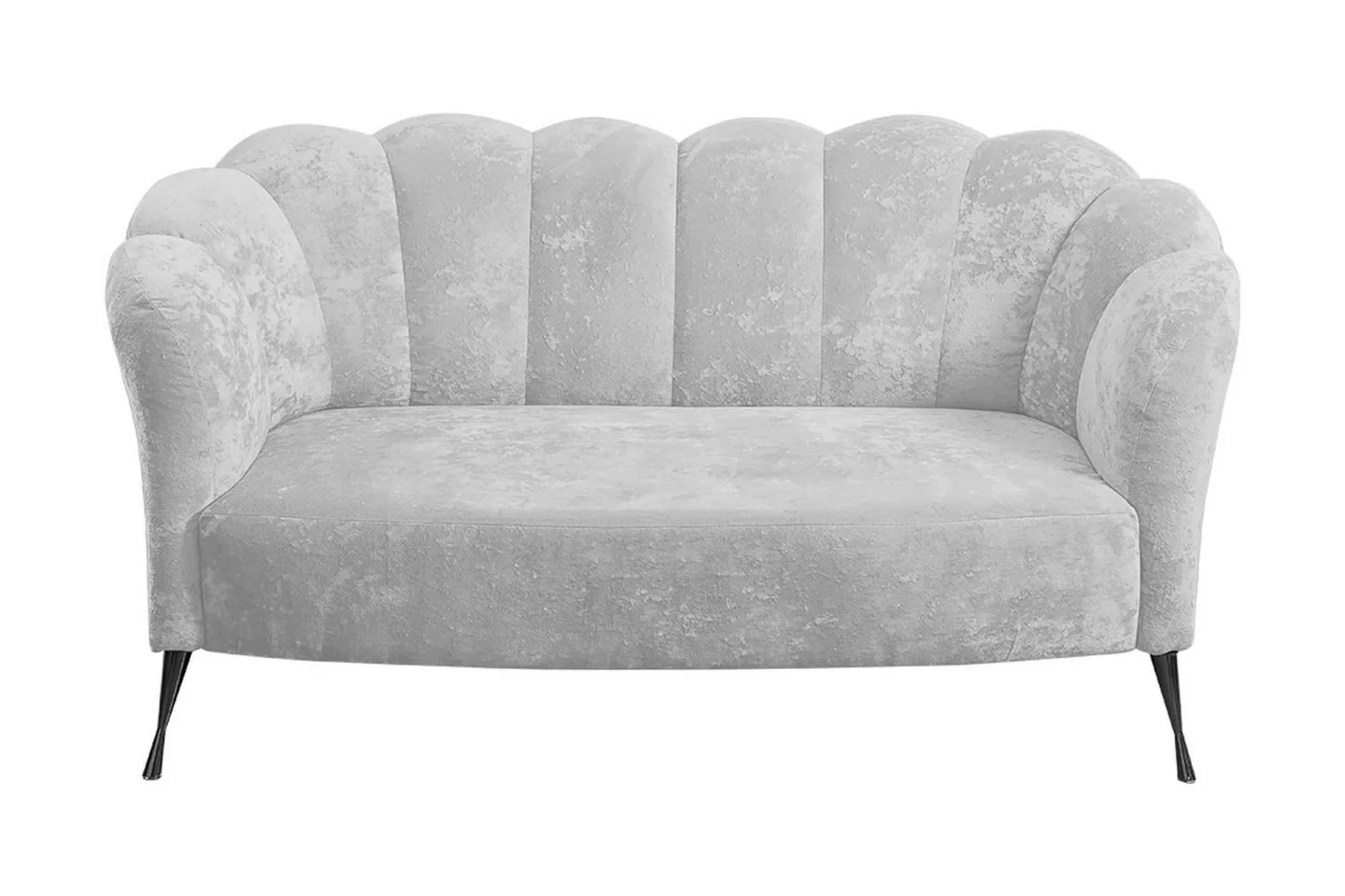 Adrial 2-sits Soffa - Sammet/Vit/Svart Krom