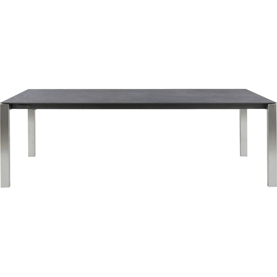 Gartentisch ausziehbar Panama Edelstahl gebürstet / Kelya Mineralkeramik/Edelstahl B 180 T 90 cm - Möbel Konfigurator: Traummöbel individuell