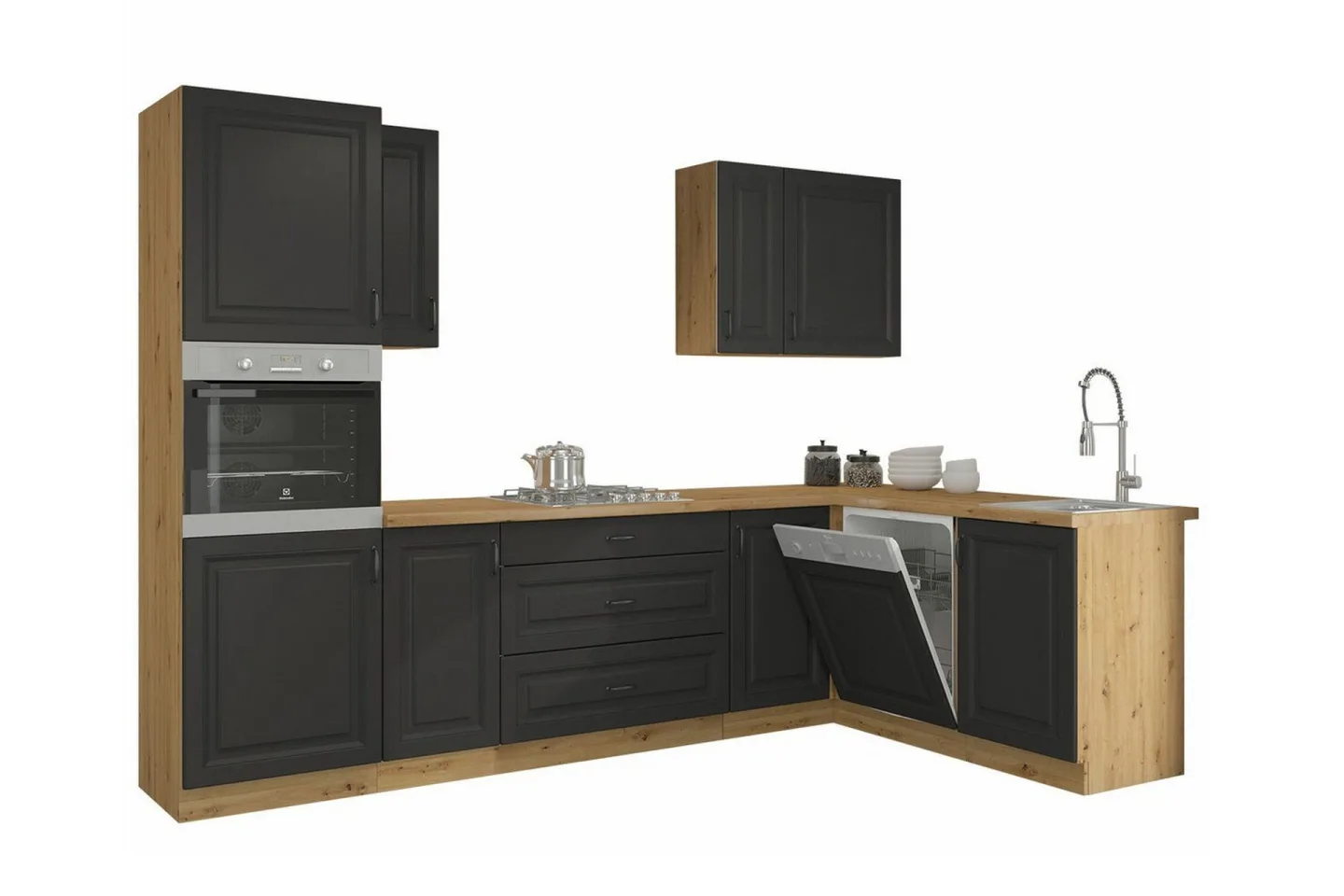 Templemore Möbelset För Kök & Matplats Black/Wood -