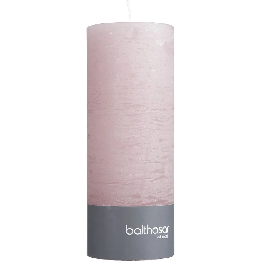 Balthasar Kerze Rustico altrosa H18 cm D7 cm, Brenndauer 85h - Farbe: taupe - Material: Wachs
