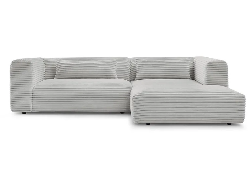 Ecksofa BOBOCHIC HARRY Cord-Stoff hellgrau