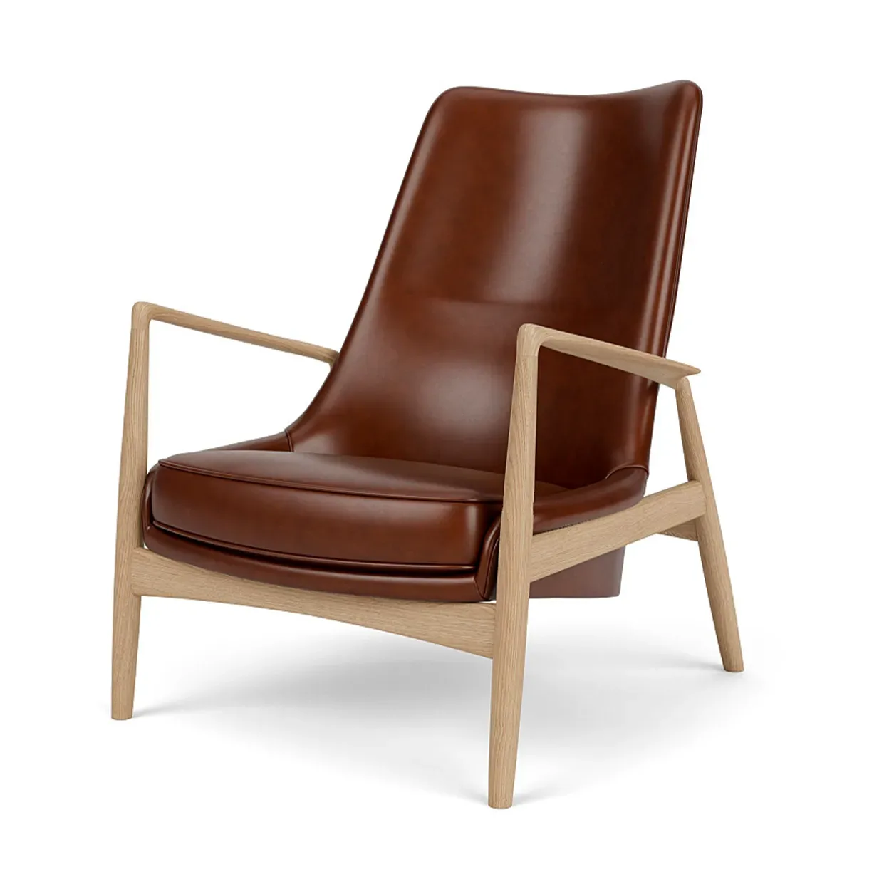 Audo Copenhagen The Seal loungestol hög rygg Re-wool 0218-valnöt