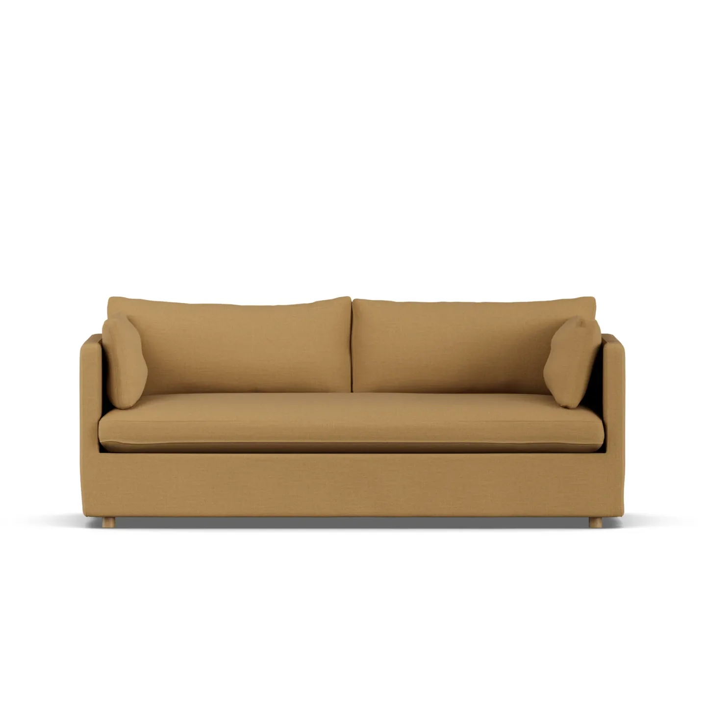 1898 Linnevik Sofa Same Ochre 6676-Eiche weiß geölt, 3-sitzig, mit Volant