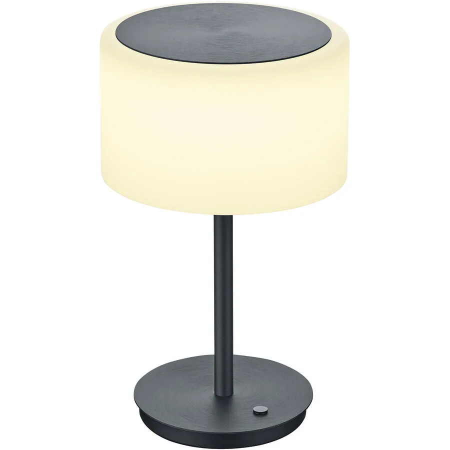Bankamp Tischlampe Grand opal Grau Aluminium/Glas 20 cm 34 cm - Farbe: anthrazit matt eloxiert - LED - Lichtfarbe: Extra warmweiss - Tischlampe- LED