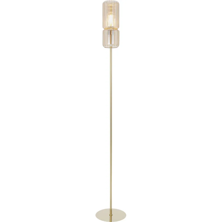 Stehlampe Harmon Transparent/Gold Glas/Metall 13.2 cm 155 cm - Farbe: messing - Material: Metall/Glas