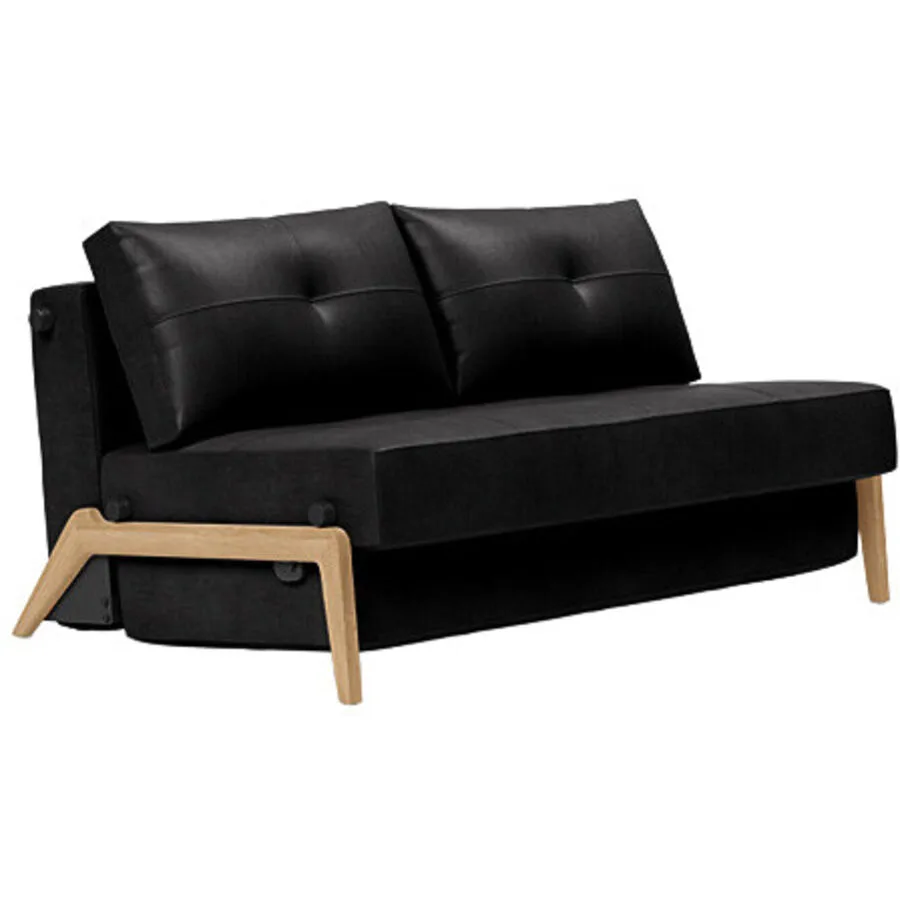 Bettsofa Kube Schwarz Stoff 148 cm 98 cm