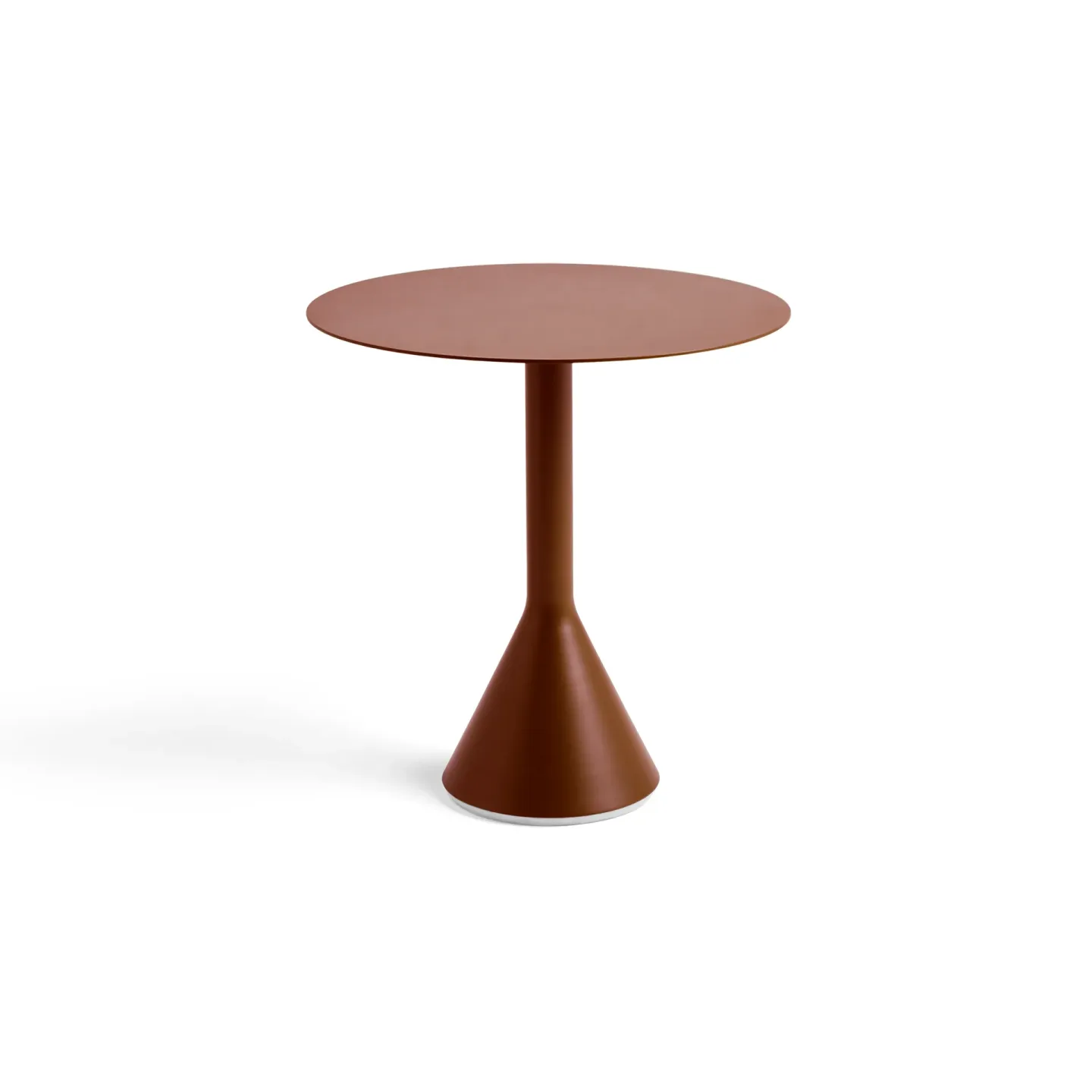 HAY Palissade Cone runt cafébord Iron red, Ø70 cm