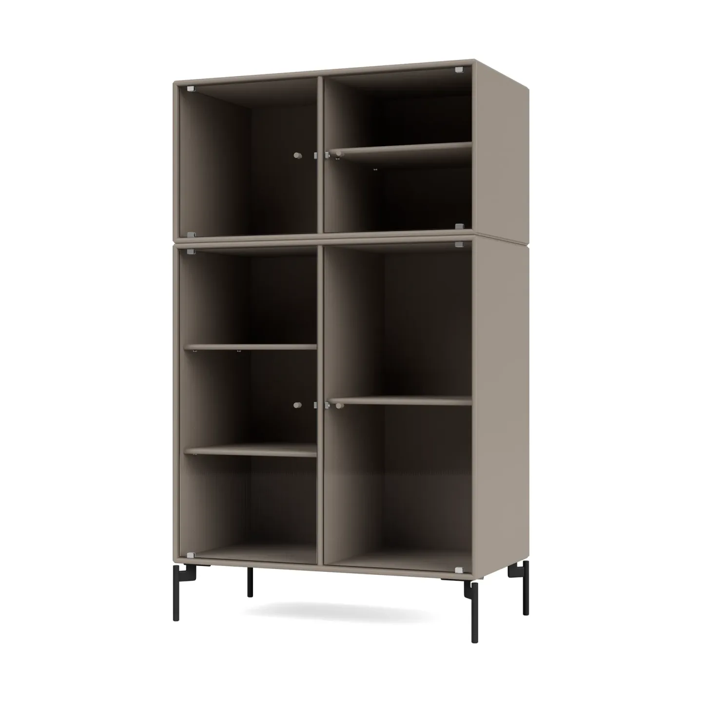 Montana Ripple III Vitrinenschrank 69,6x117,6x38 cm Truffle-Beine black