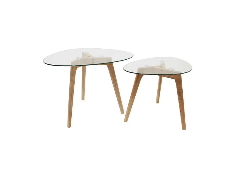 HOME DECO FACTORY 2 Beistelltische GALET 45x43x43cm durchsichtig