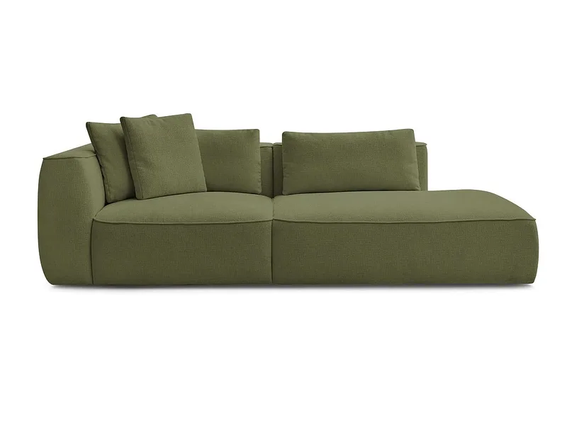 3er Sofa BOBOCHIC LEOPOLD Stoff mit Textur dunkelgrün
