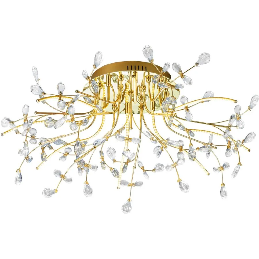Deckenlampe Crystal Gold Glas/Messing 77 cm 31 cm - Material: Messing/Glas - LED - Lichtfarbe: Warmweiss - LED Energiesparlampen