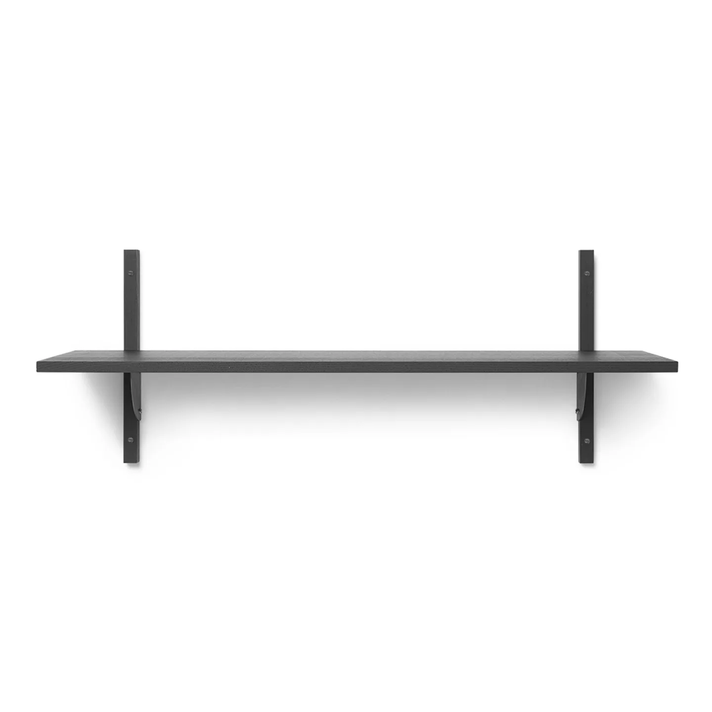 Ferm Living - Sector Shelf Single Wide Black Ash / Black Brass - Hyllor & Hyllsystem - Träfärgad - Metall/Trä