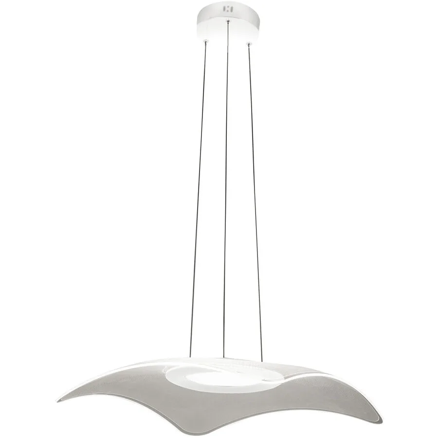 Pendellampe Idrees Weiss 50 cm 200 cm - LED - Lichtfarbe: Warmweiss - Material: Metall/Acryl - Pendellampe
