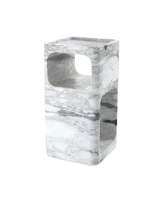 Adler sidobord white marble