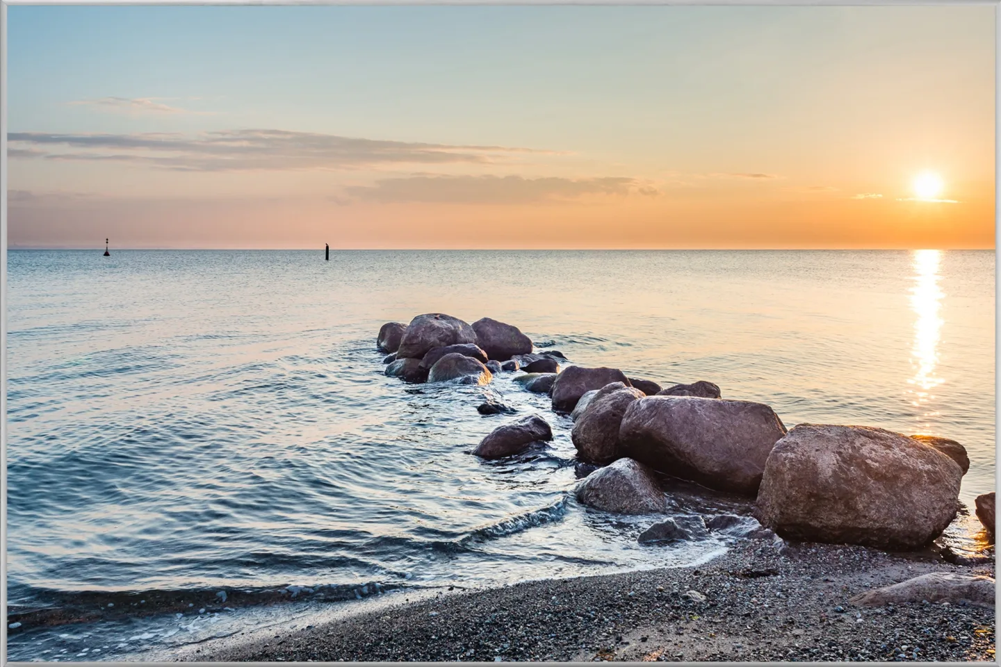 image LAND Bild mit Rahmen Sonnenuntergang am Meer 1 | Schubiger Möbel