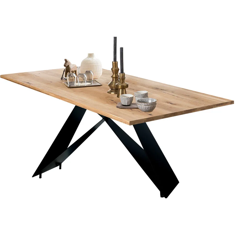 Esstisch Ruoka natur/schwarz Wildeiche B 240 T 100 cm