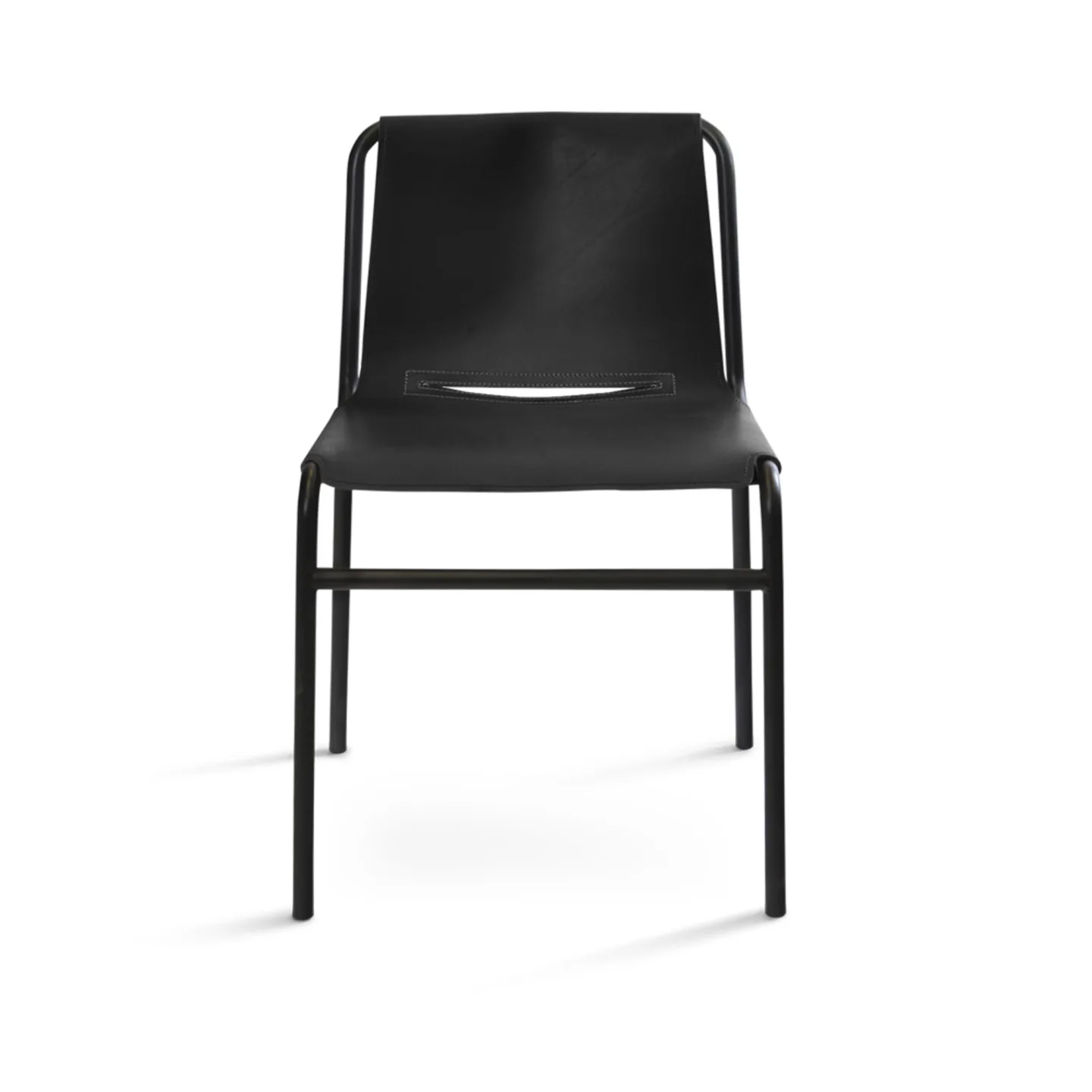 OX Denmarq - September Dining Chair, Black Steel Frame, Leather: Black - Matstolar - Dennis Marquart - Svart - Läder/Metall