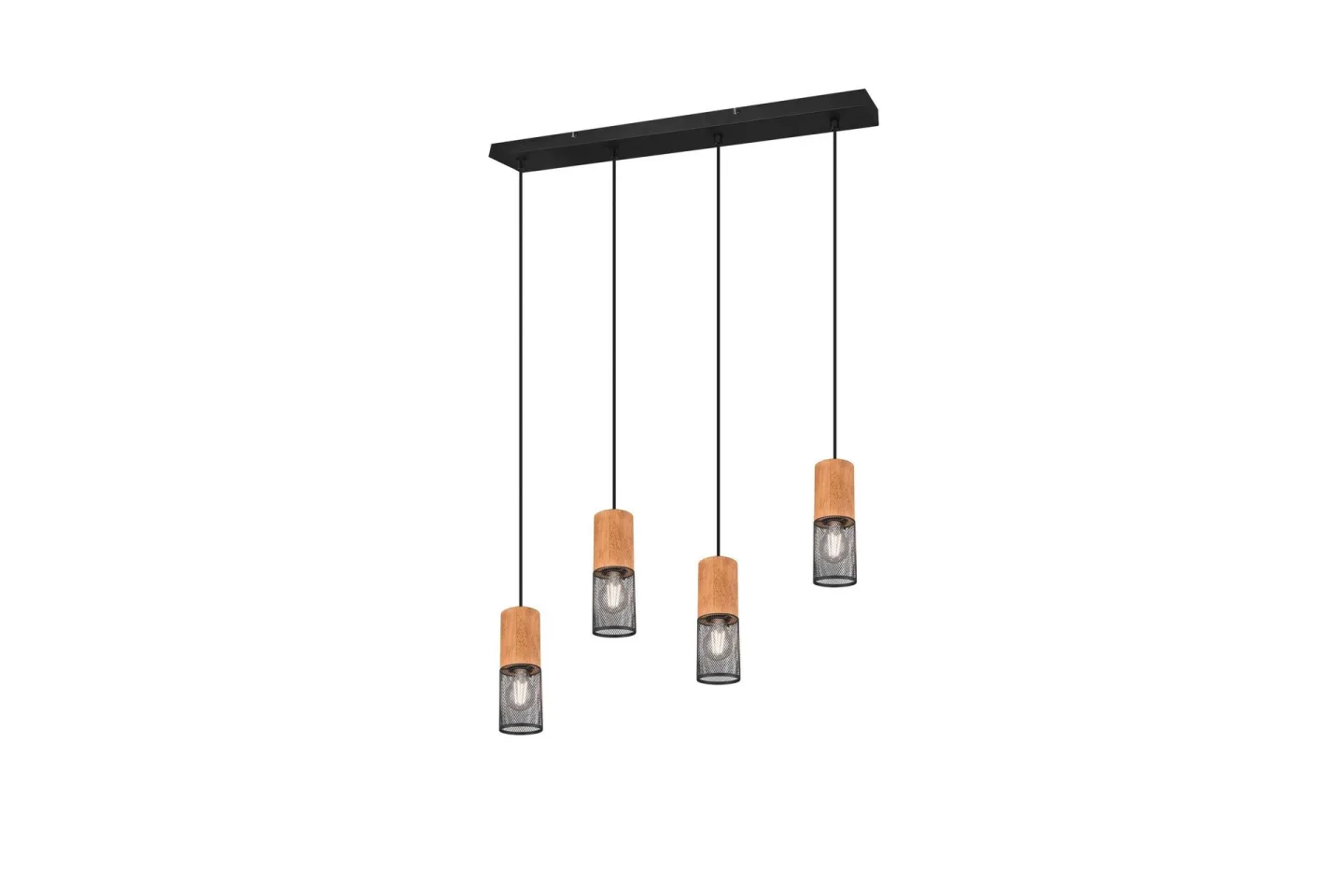 Tosh Taklampa 4L E27 mattsvart - Natur/Matt svart
