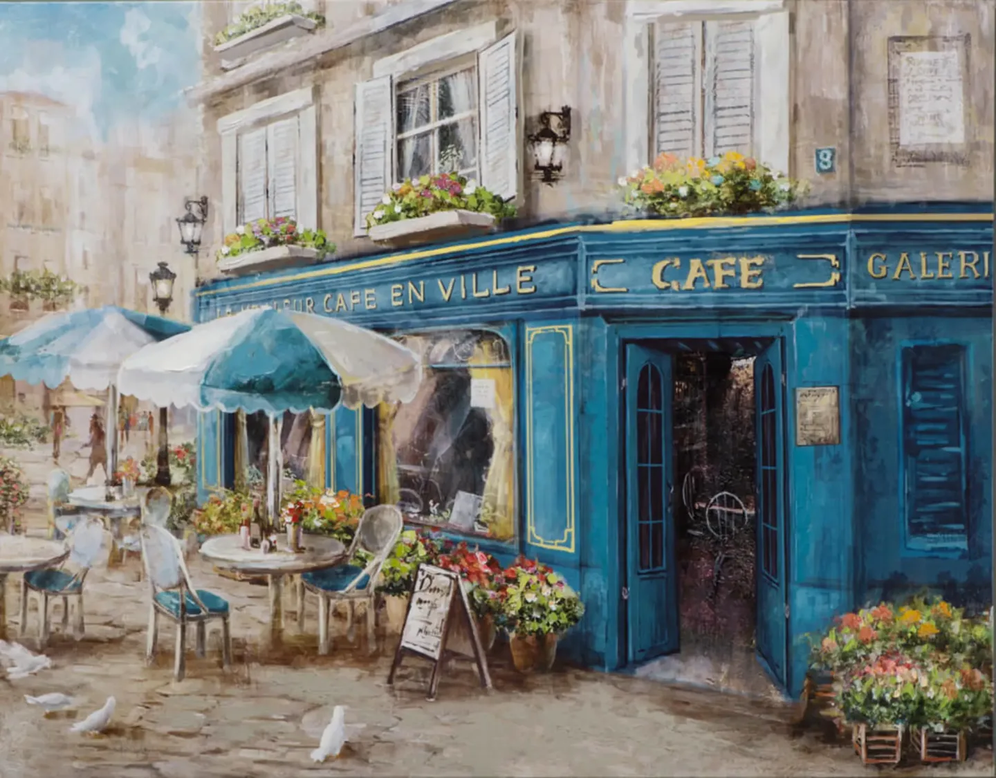 image LAND Bild Französisches Café in Blau | Schubiger Möbel