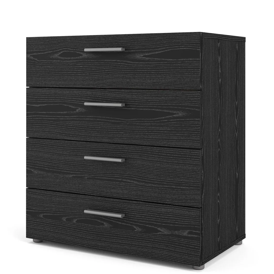Petra Kommode 4 Schubladen schwarze Esche Dekor.