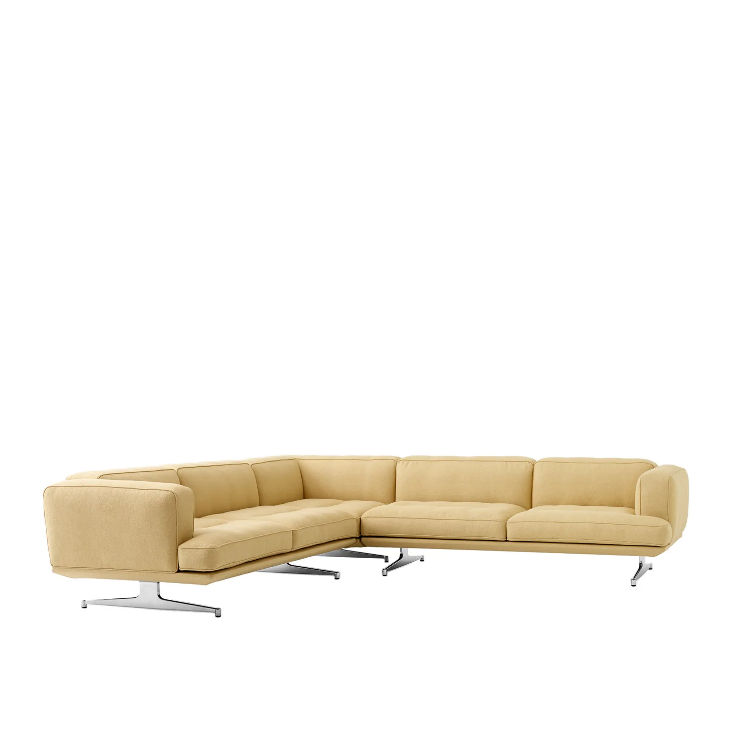 &Tradition - Inland AV41 hörn soffa polerad aluminium ben acca 0231 - Soffor - Anderssen & Voll - Gul - Metall/Textilmaterial/Syntetiskt/Skum