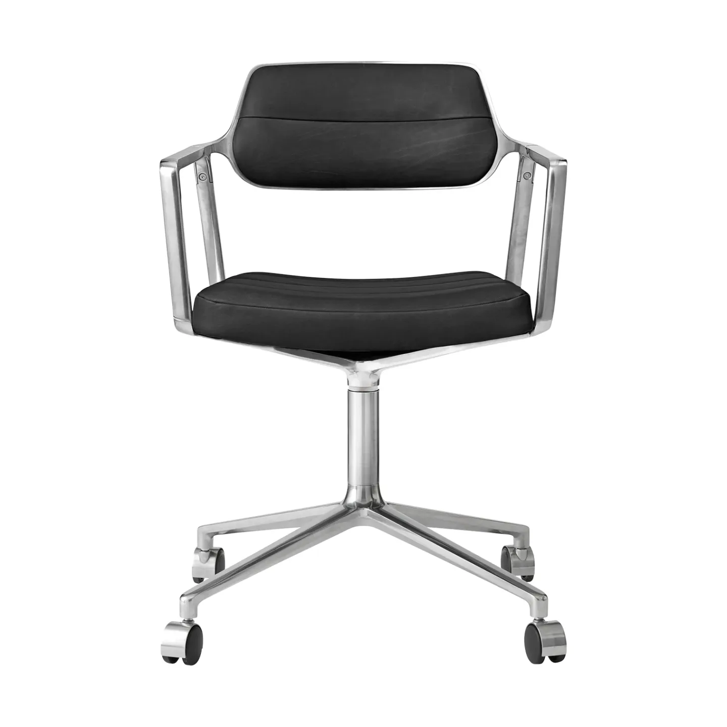 Vipp Vipp453 Swivel kontorsstol med hjul Leather black-pol. aluminium