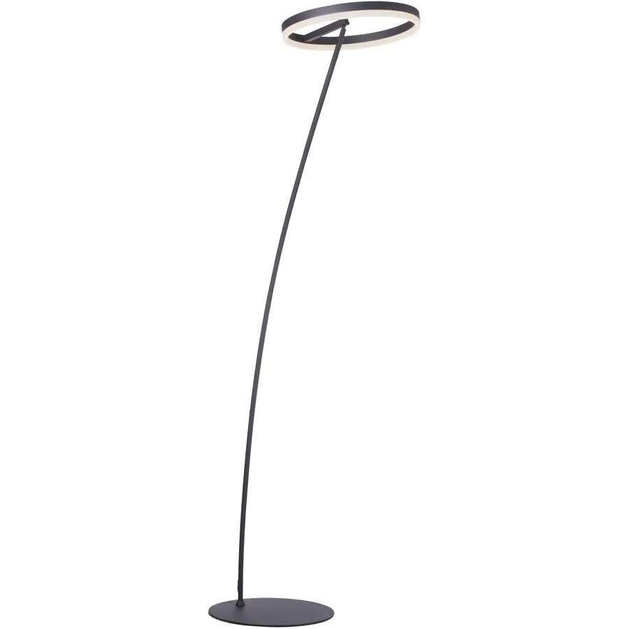 Stehlampe Titus Grau Aluminium 40 cm 198 cm - Farbe: anthrazit - LED - Lichtfarbe: Warmweiss - LED Energiesparlampen